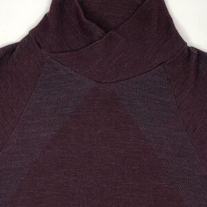 Athleta Women's Medium Purple Wool Blend Mock‎ Neck Long Sleeve Athletic Sweater